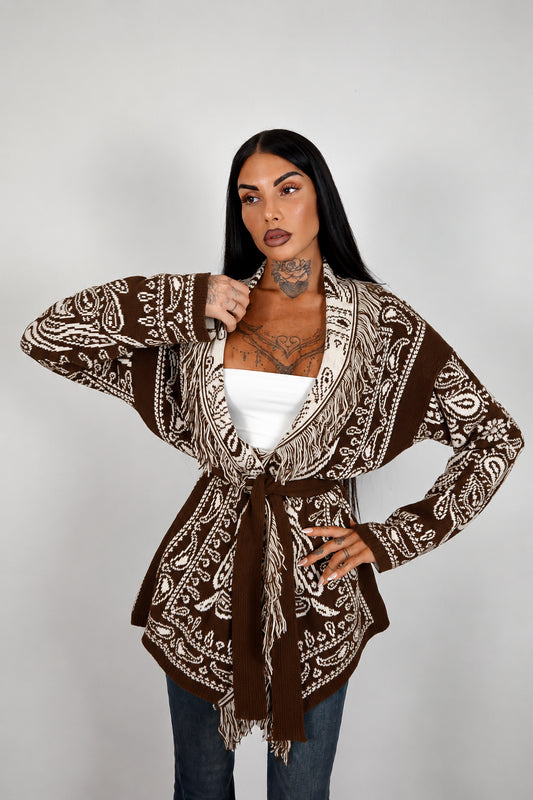 Cardigan Perù - Marrone