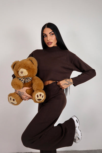 Completo in maglia Dania - Marrone
