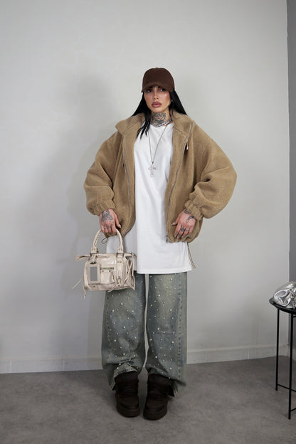 Bomber Teddy - Camel