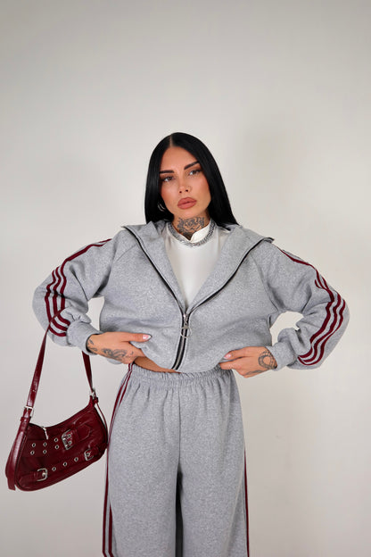 Completo Tuta Adi - Grigio/Bordeaux