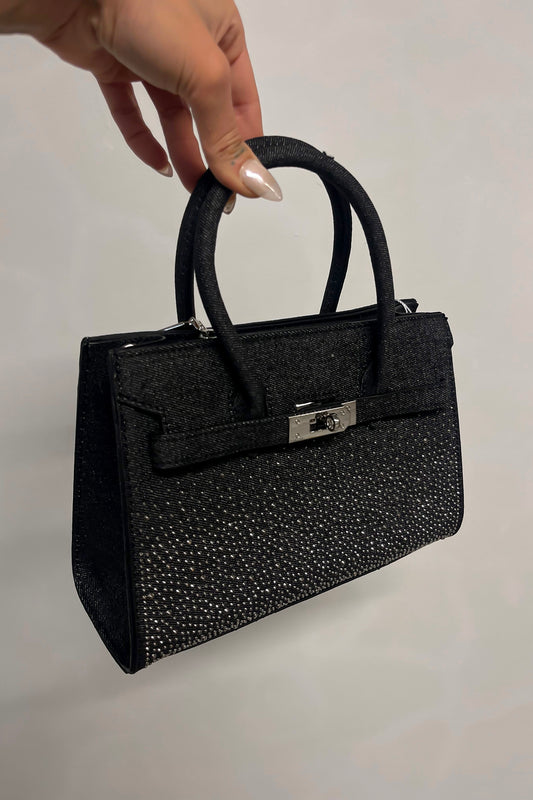 Borsa denim Bling - Nero