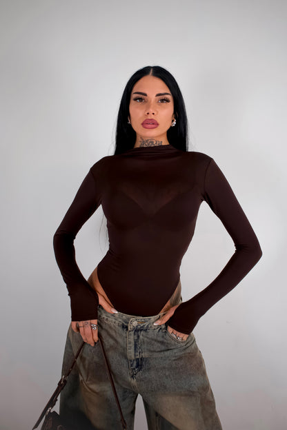 Body Velato Guantino - Marrone