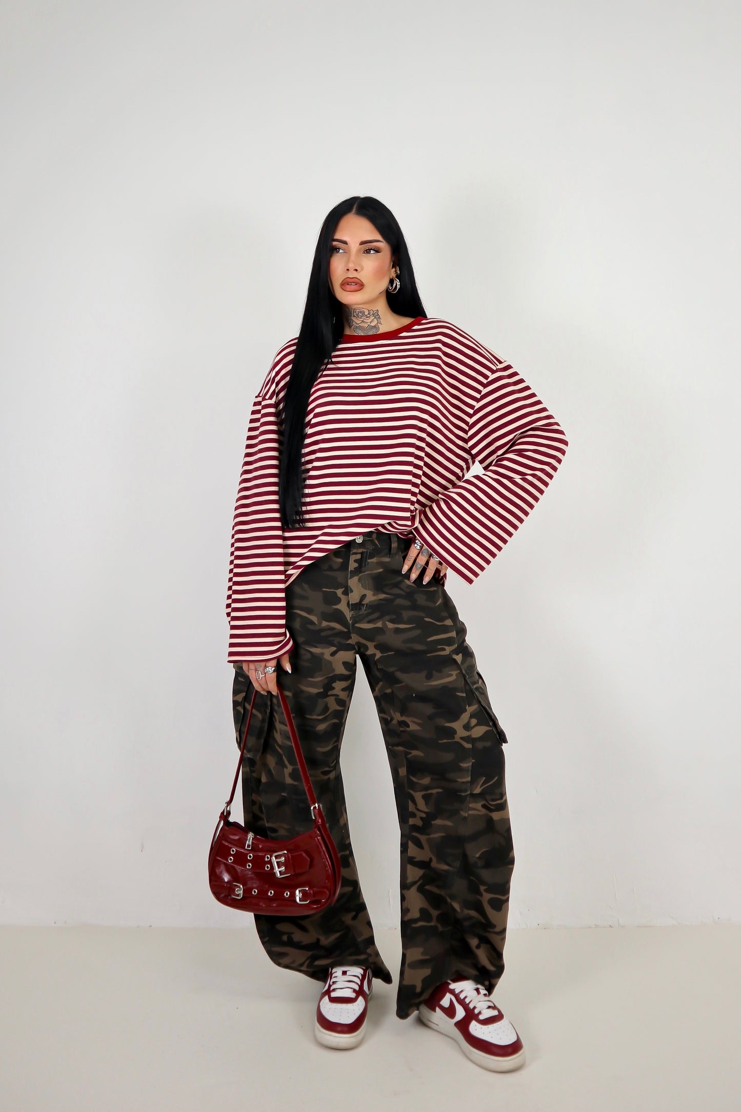 Maglia Lines - Panna/Bordeaux