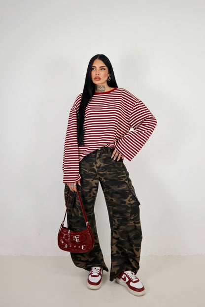 Maglia Lines - Panna/Bordeaux
