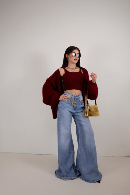 Set Cardigan Judy - Bordeaux