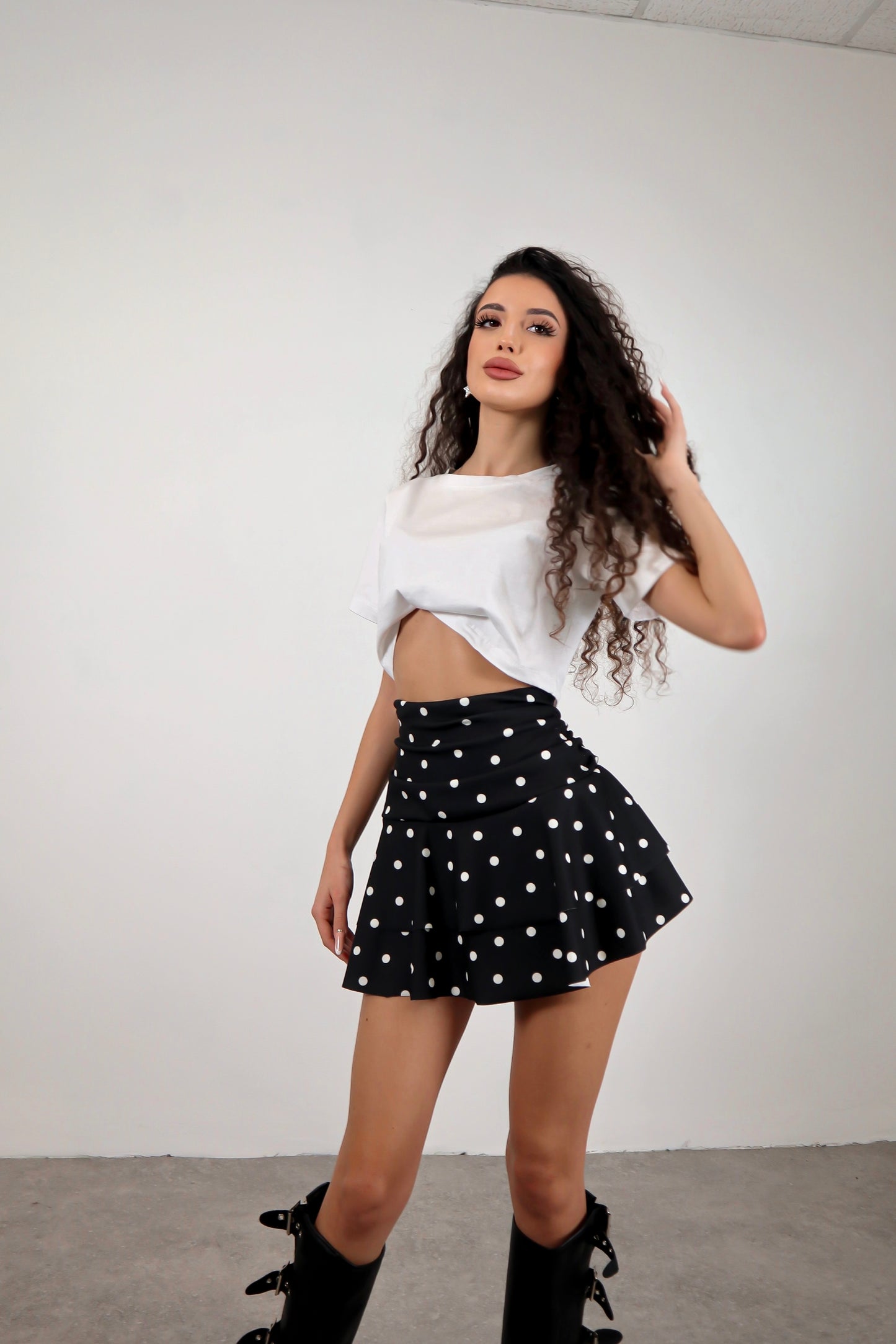 Panta gonna Pois - Nero