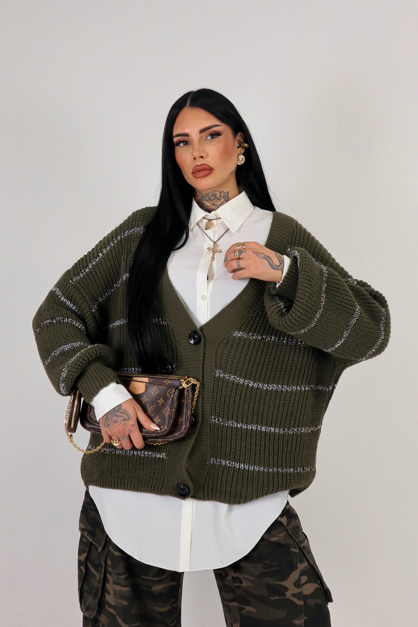 Cardigan over Brenda - Verde Militare