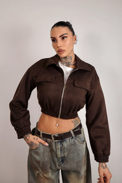 Bomber scamosciato Zahra - Marrone