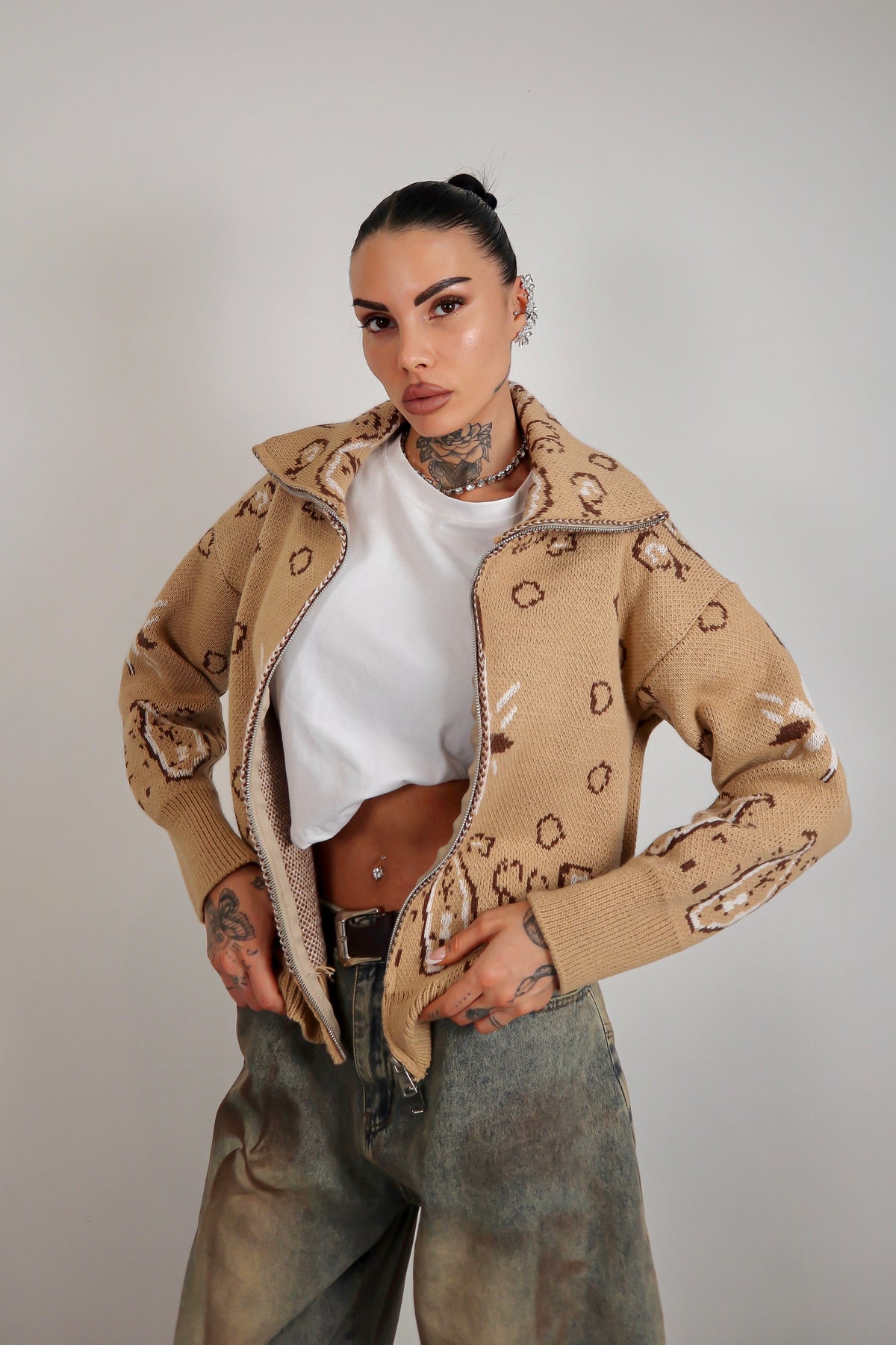 Cardigan Bandana - Beige
