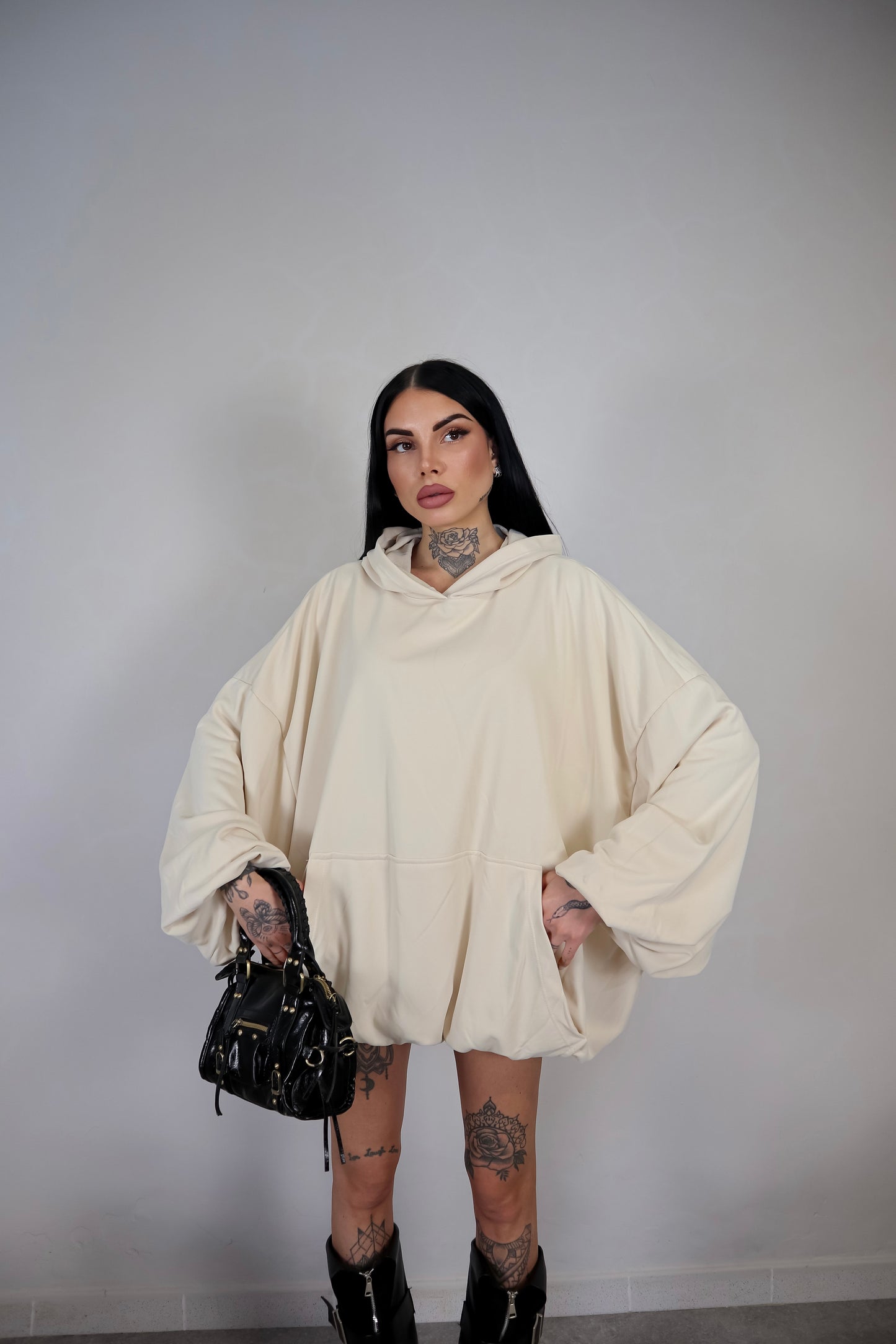 Abito Felpa Overall - Burro
