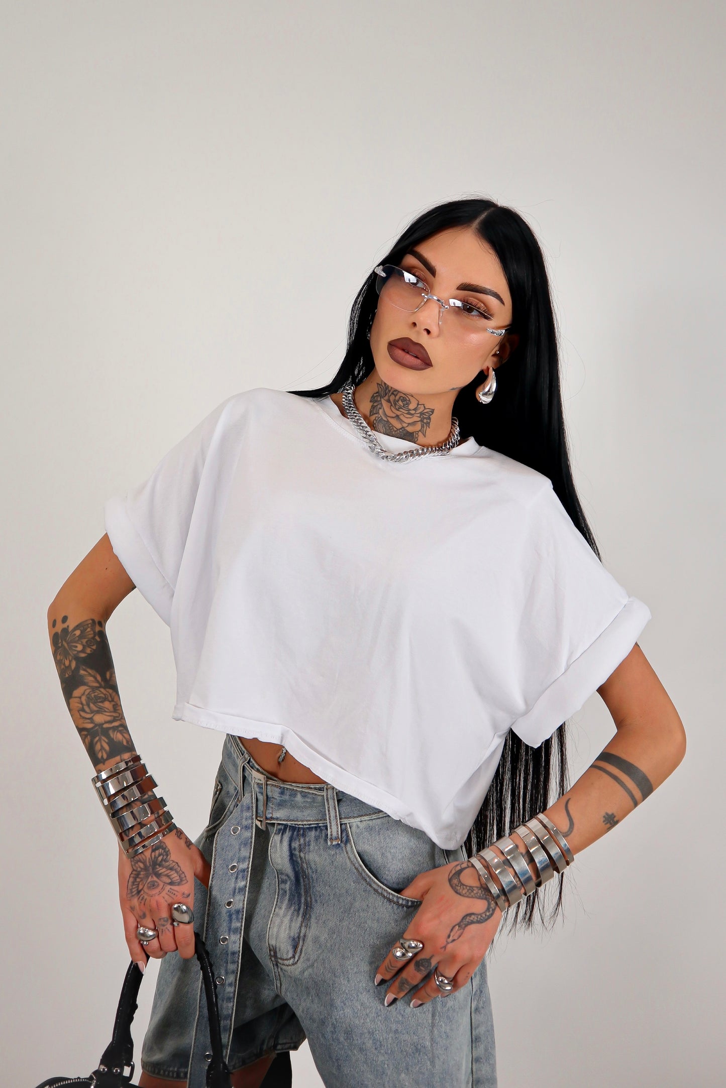 T-shirt crop Donut - Bianco