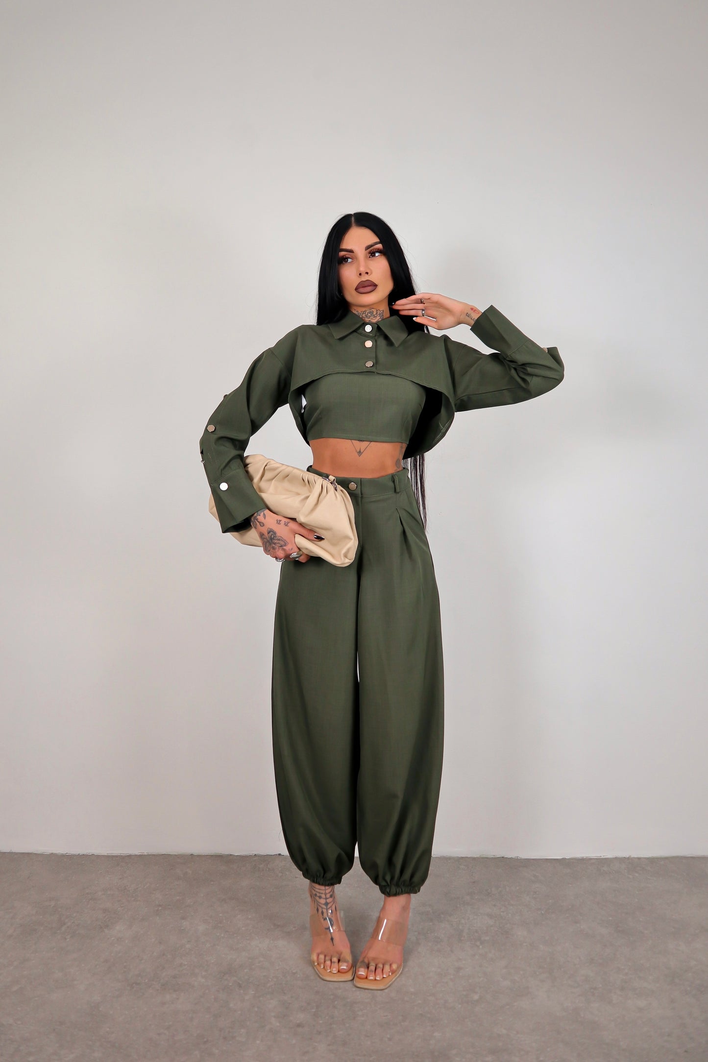 Completo tris Yolanda - Verde militare