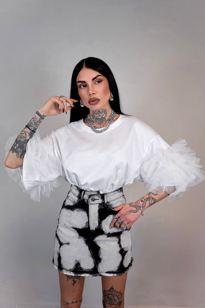 T-Shirt Oversize Fluffy - Bianco