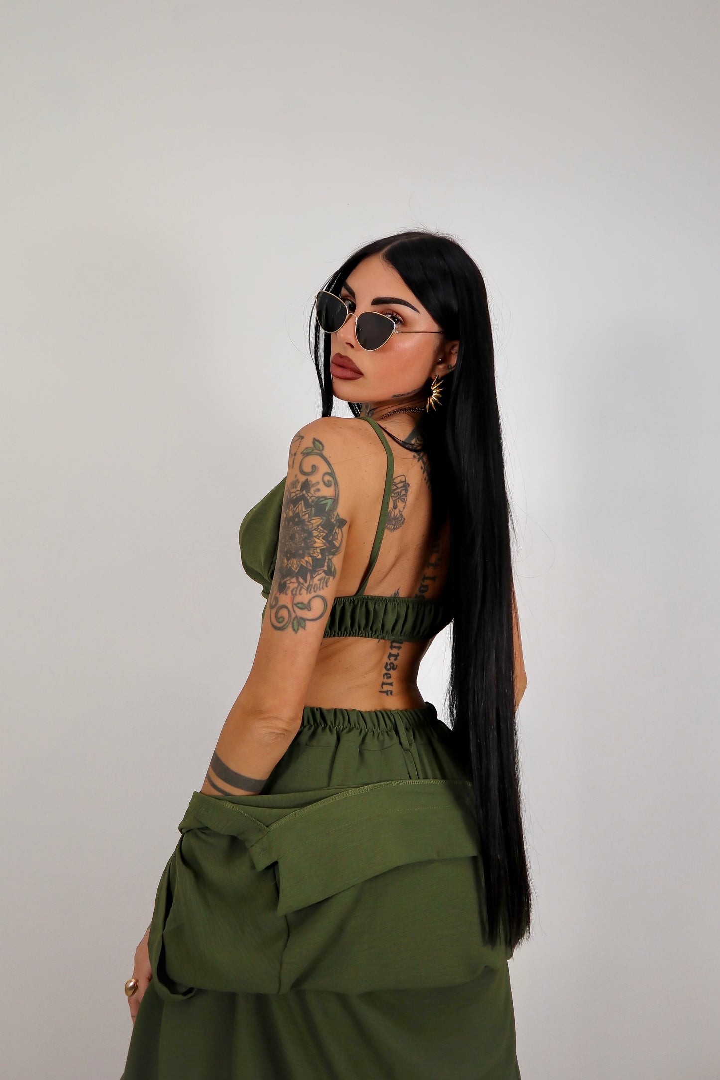 Completo tris Amanda - Verde militare