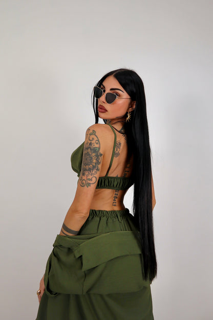 Completo tris Amanda - Verde militare