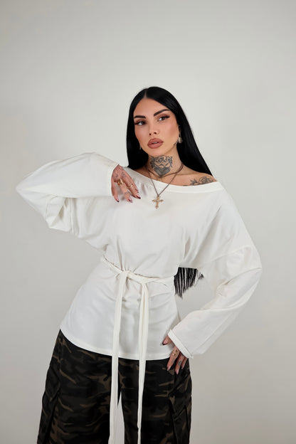Maglia Long Sleeve Lace - Bianco