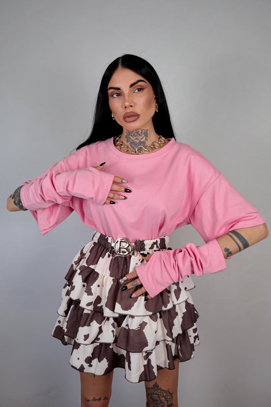 T-Shirt Manicotti - Rosa