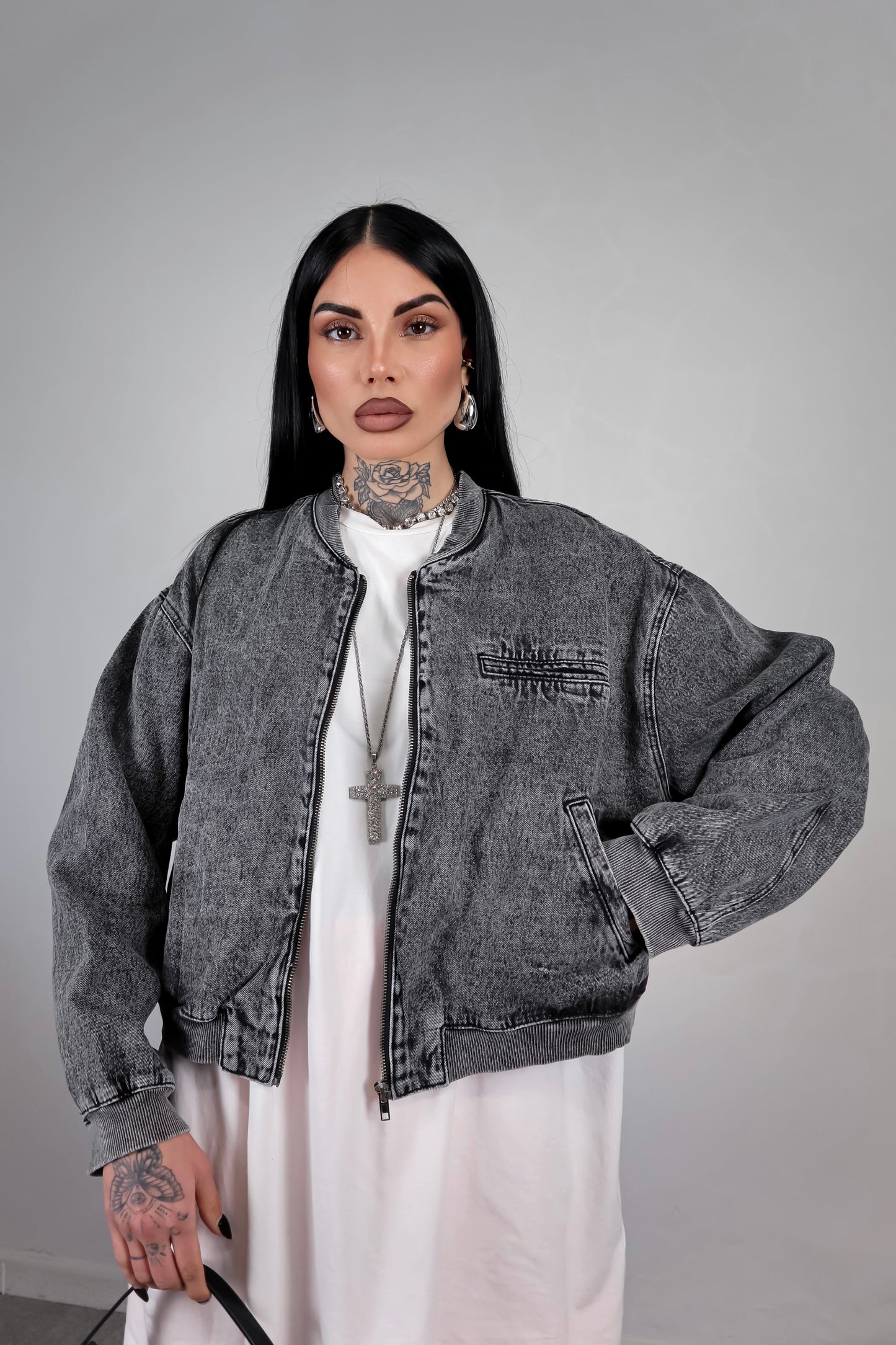 Bomber denim Street - Nero fumo