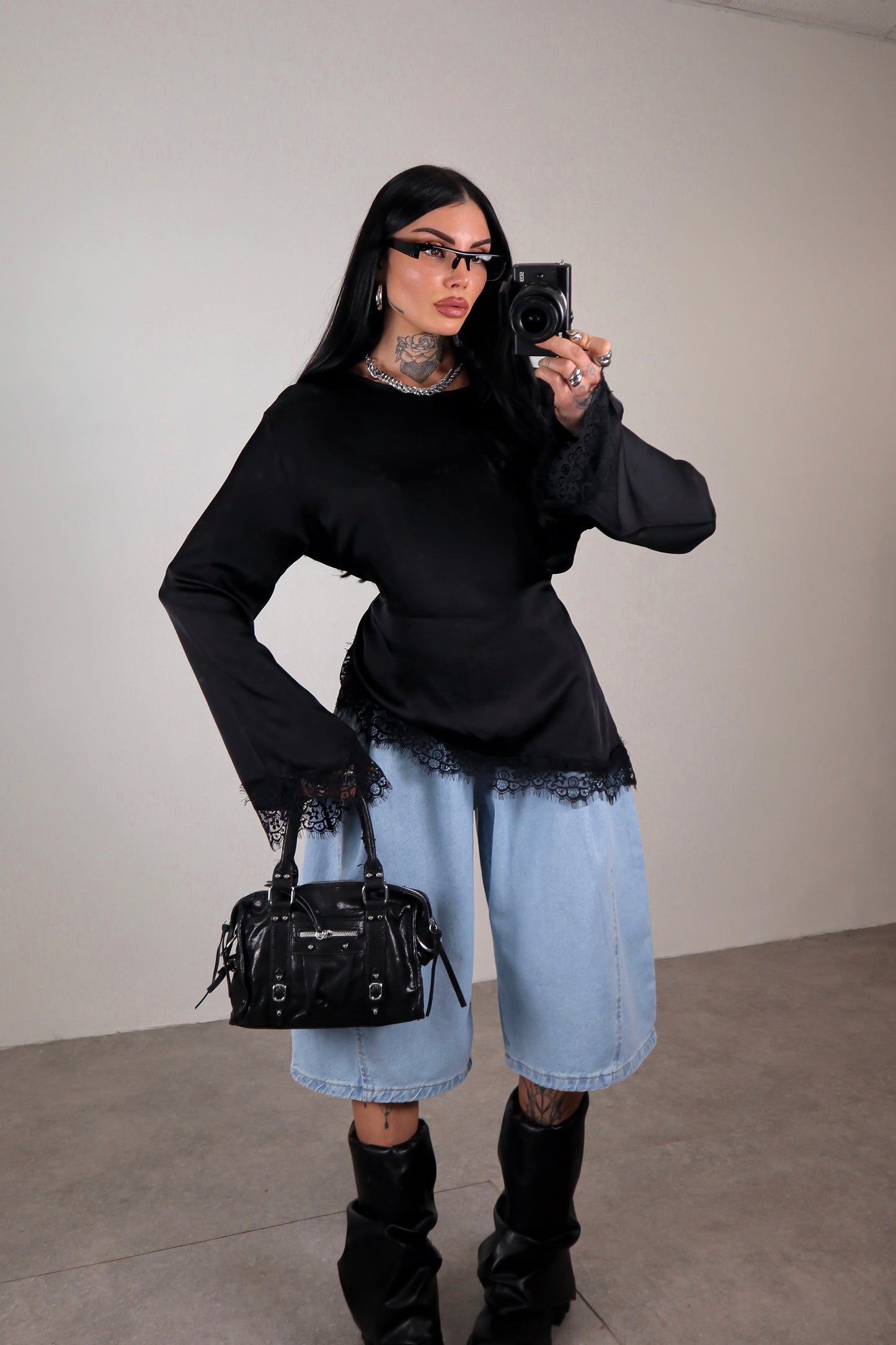 Maglia long sleeve Elegant - Nero