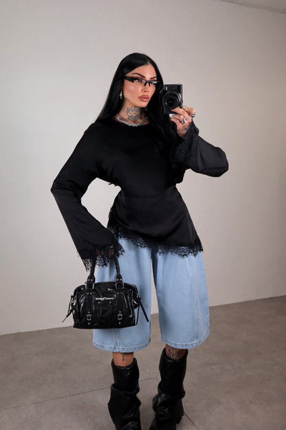 Maglia long sleeve Elegant - Nero