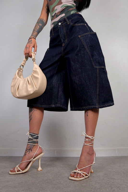 Bermuda Baggy - Denim Scuro