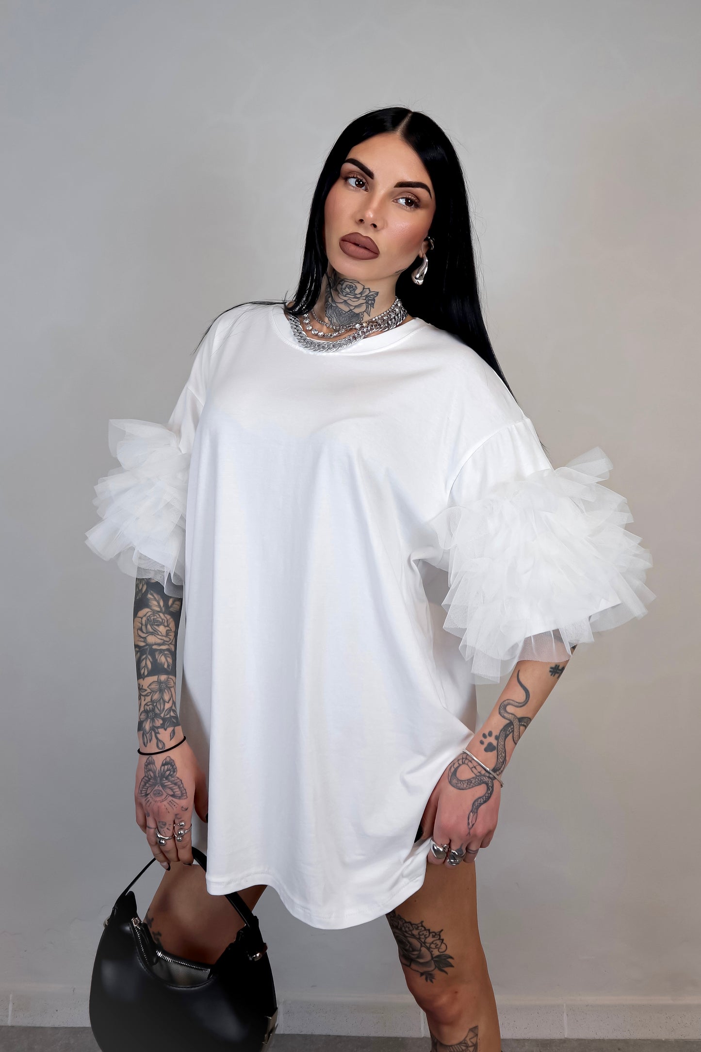 T-Shirt Oversize Fluffy - Bianco