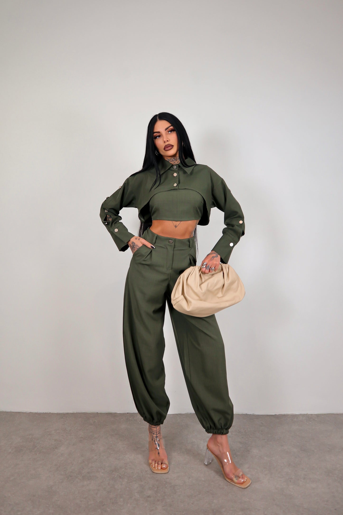 Completo tris Yolanda - Verde militare