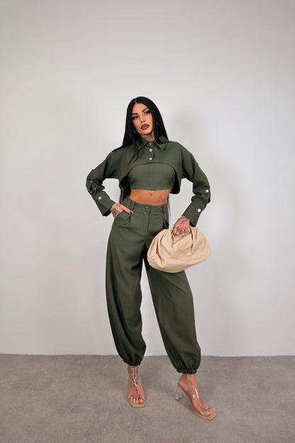 Completo tris Yolanda - Verde militare