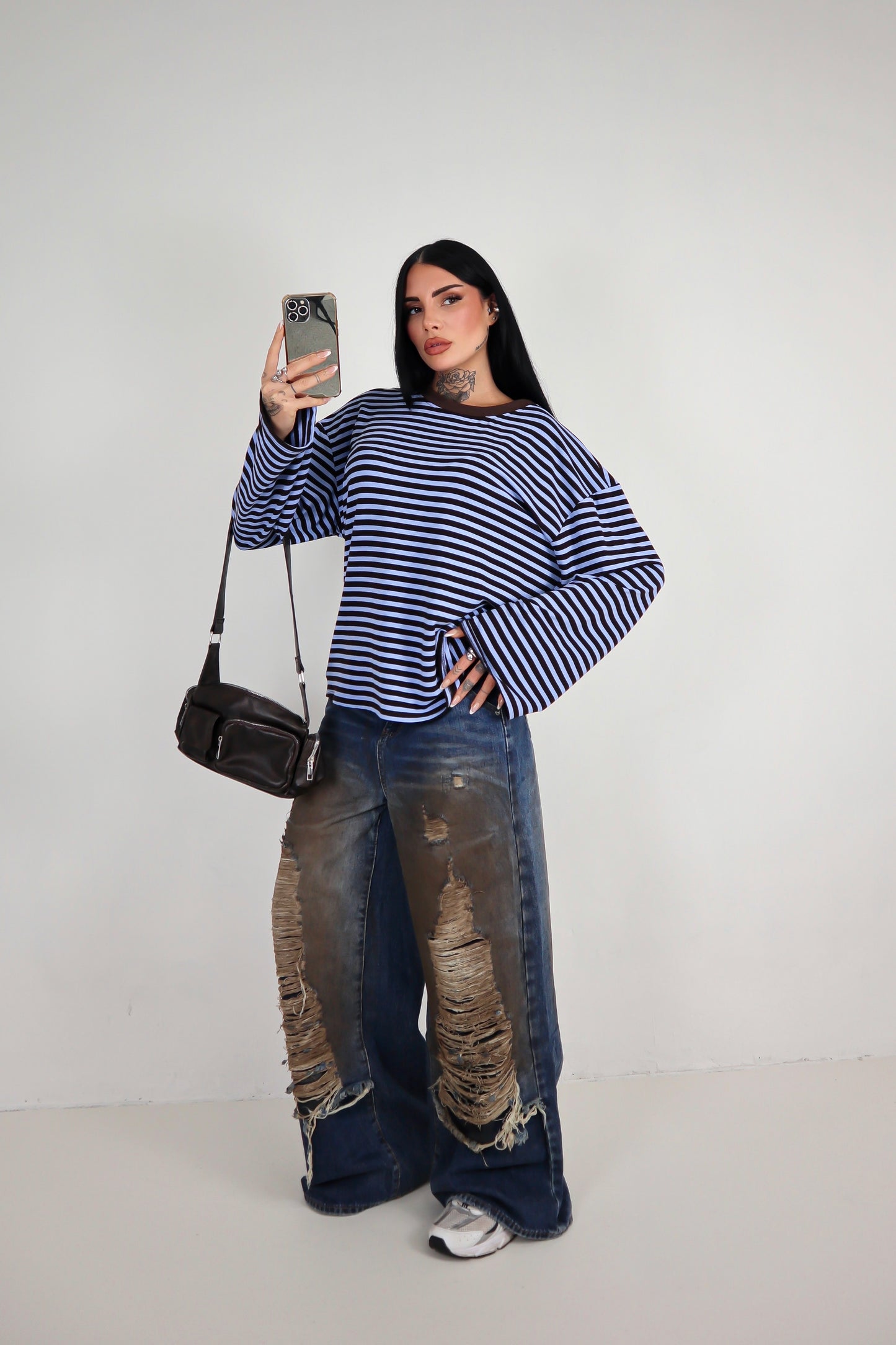 Maglia Lines - Azzurro/Marrone