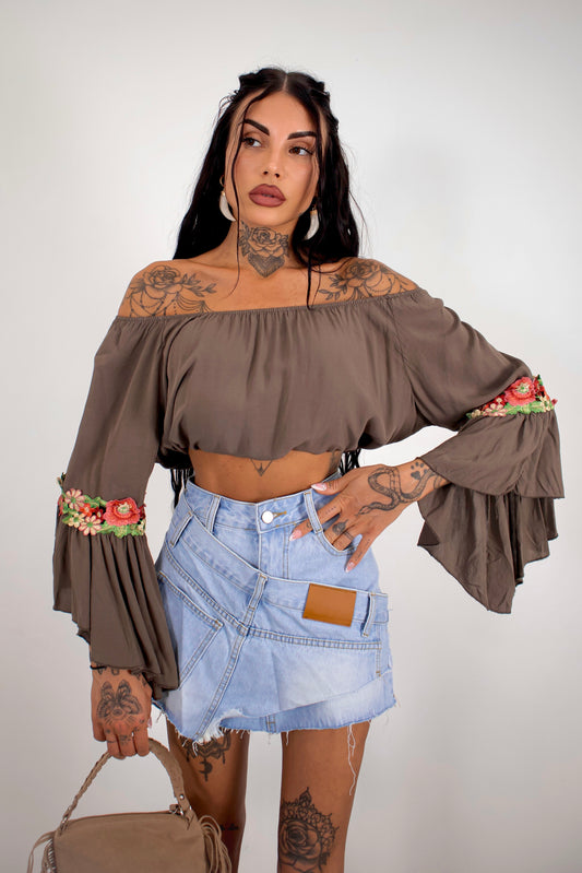 Blusa Violetta - Marrone