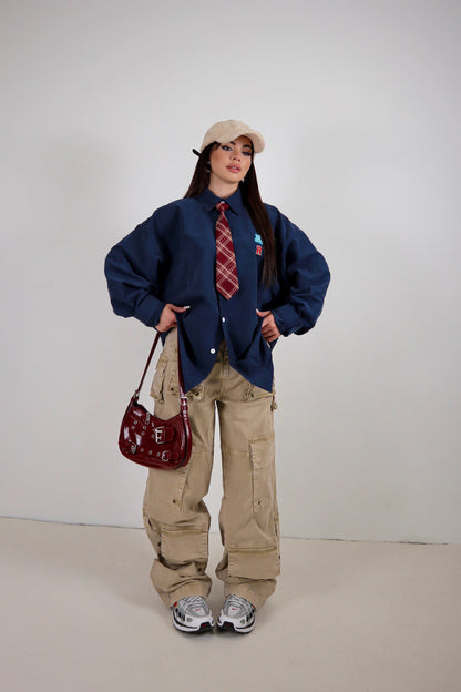 Camicia Scamosciata College - Blue