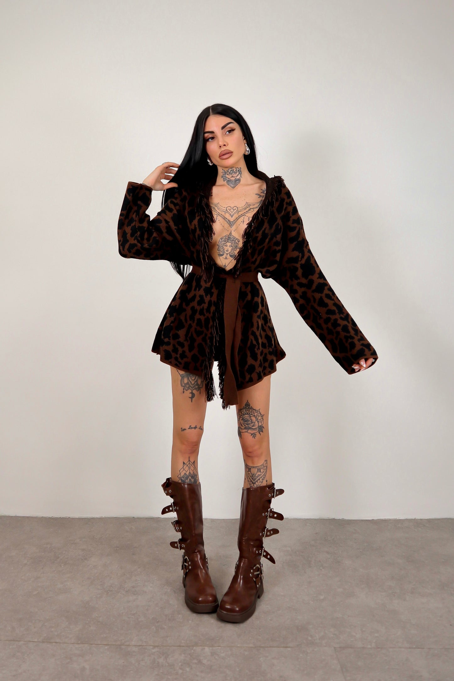 Cardigan Perù - Leopardato