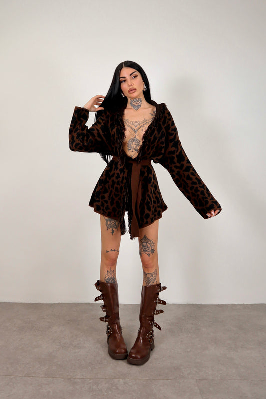 Cardigan Perù - Leopardato