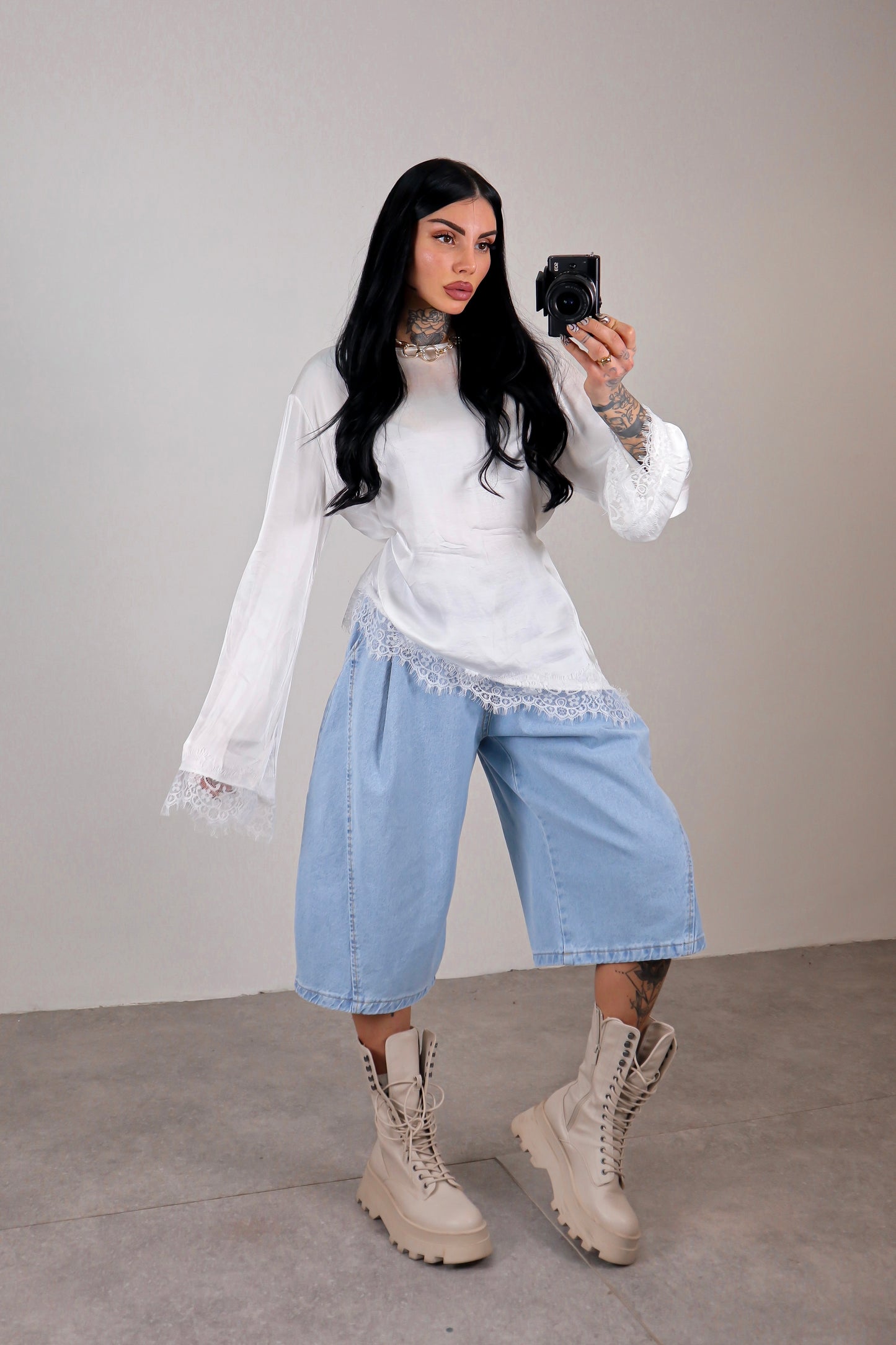 Maglia long sleeve Elegant - Bianco