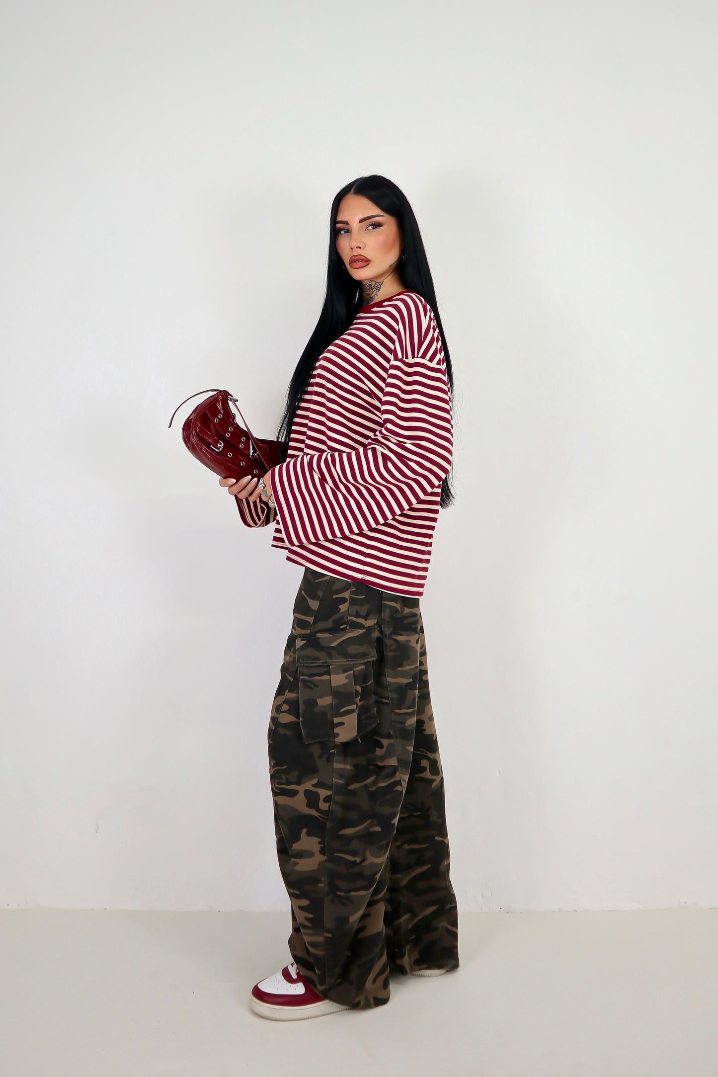 Maglia Lines - Panna/Bordeaux