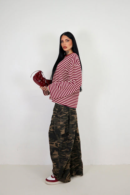 Maglia Lines - Panna/Bordeaux