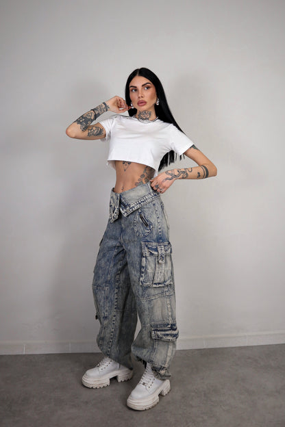 Jeans Cargo Risvolto