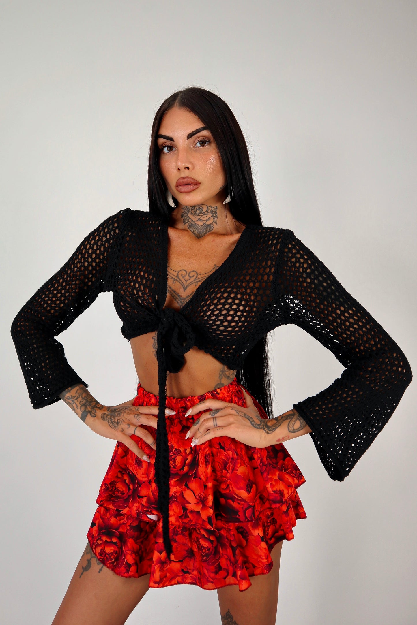 Panta Gonna Brielle - Rosso/nero