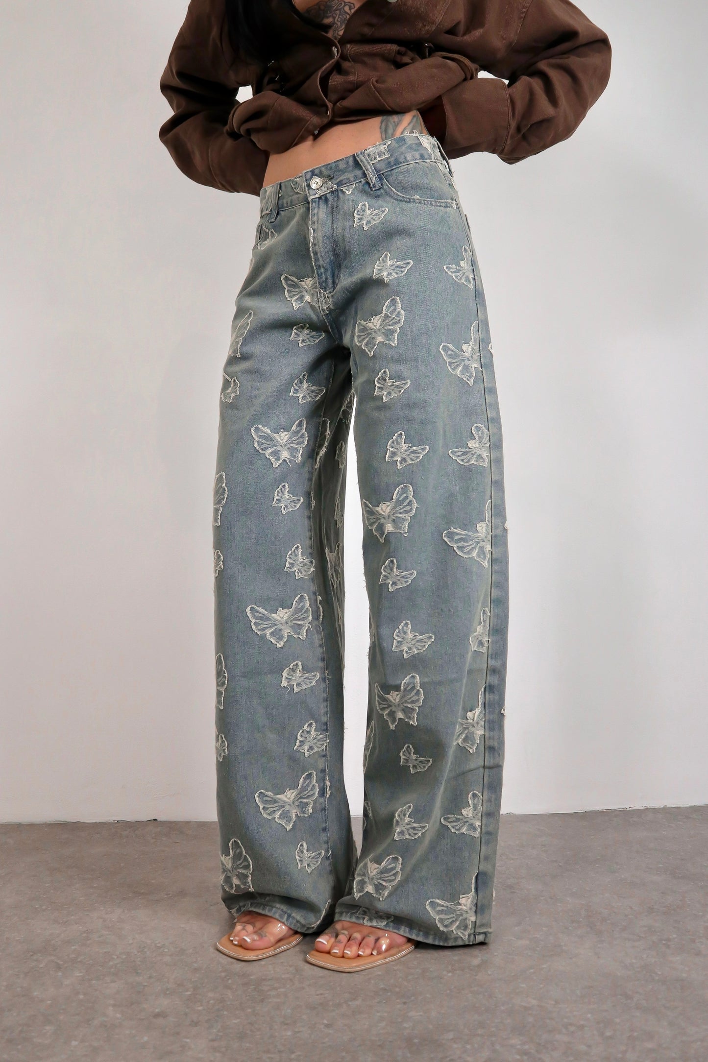 Jeans wide leg Butterfly