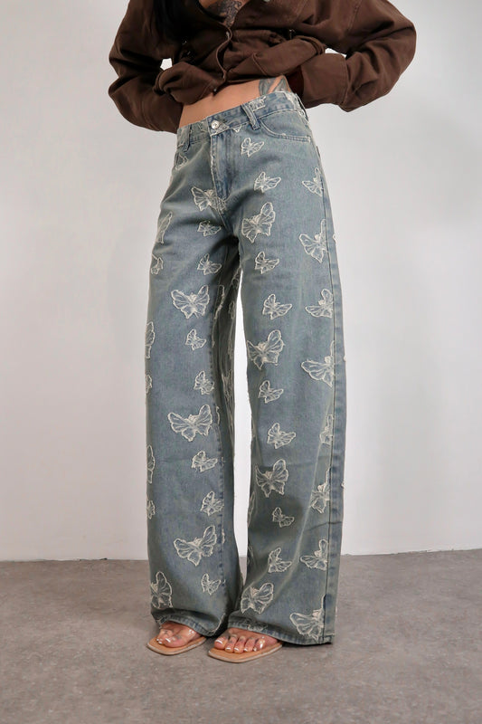 Jeans wide leg Butterfly