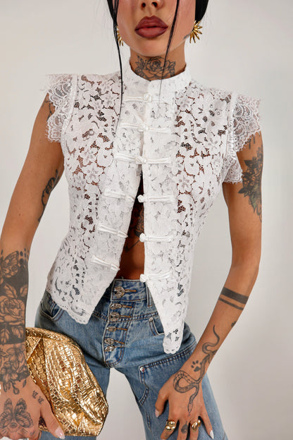 Camicia pizzo Japan - Bianco