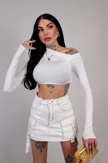 Panta Gonna Cargo Lara - Bianco