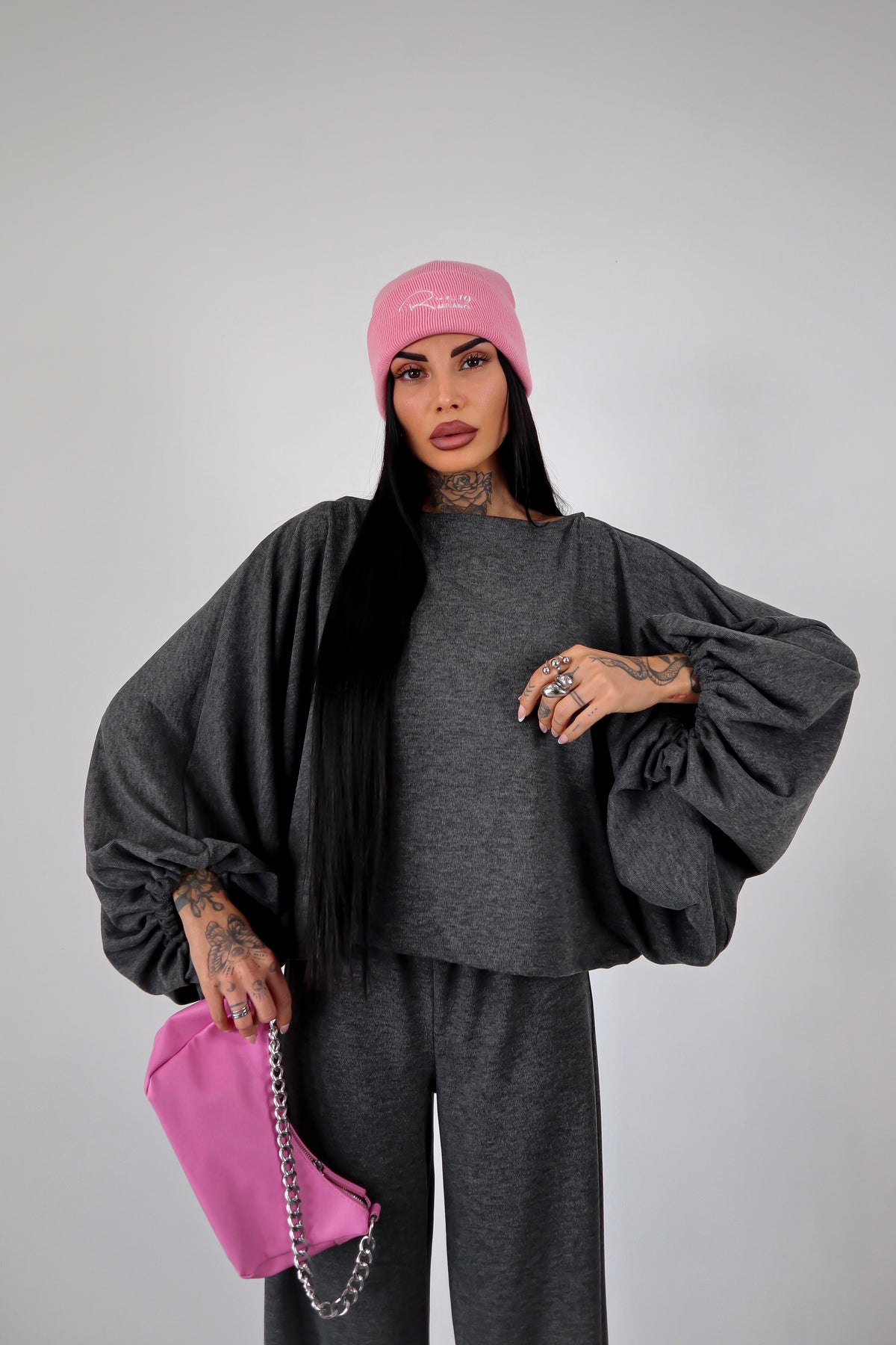 Completo in maglia Isadora - Grigio Piombo
