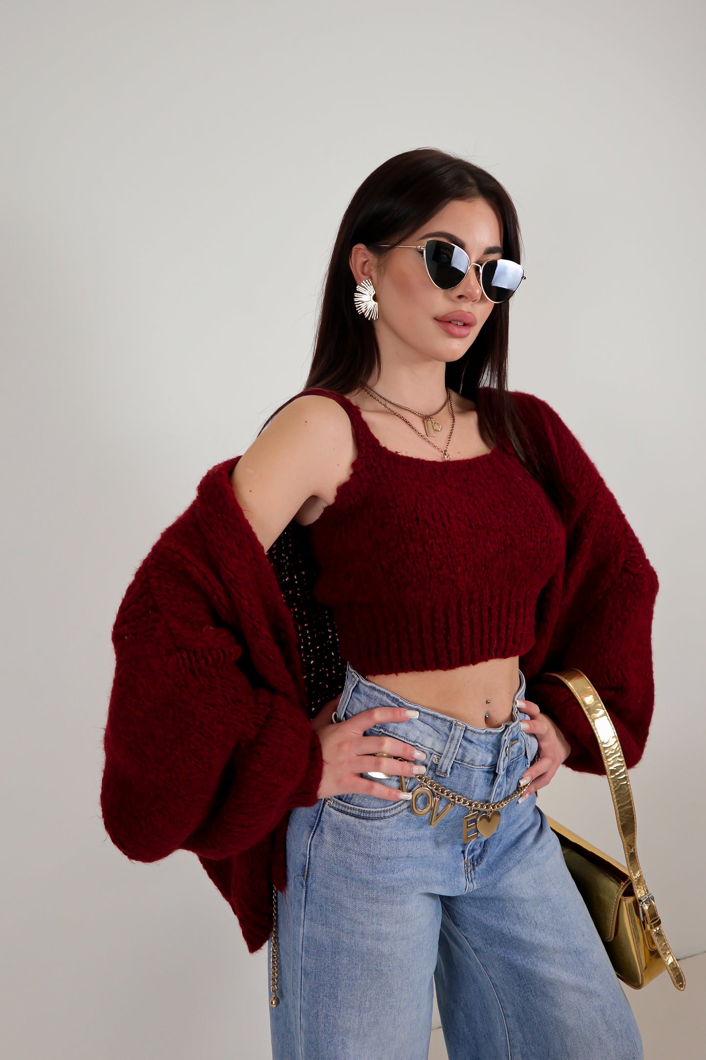 Set Cardigan Judy - Bordeaux