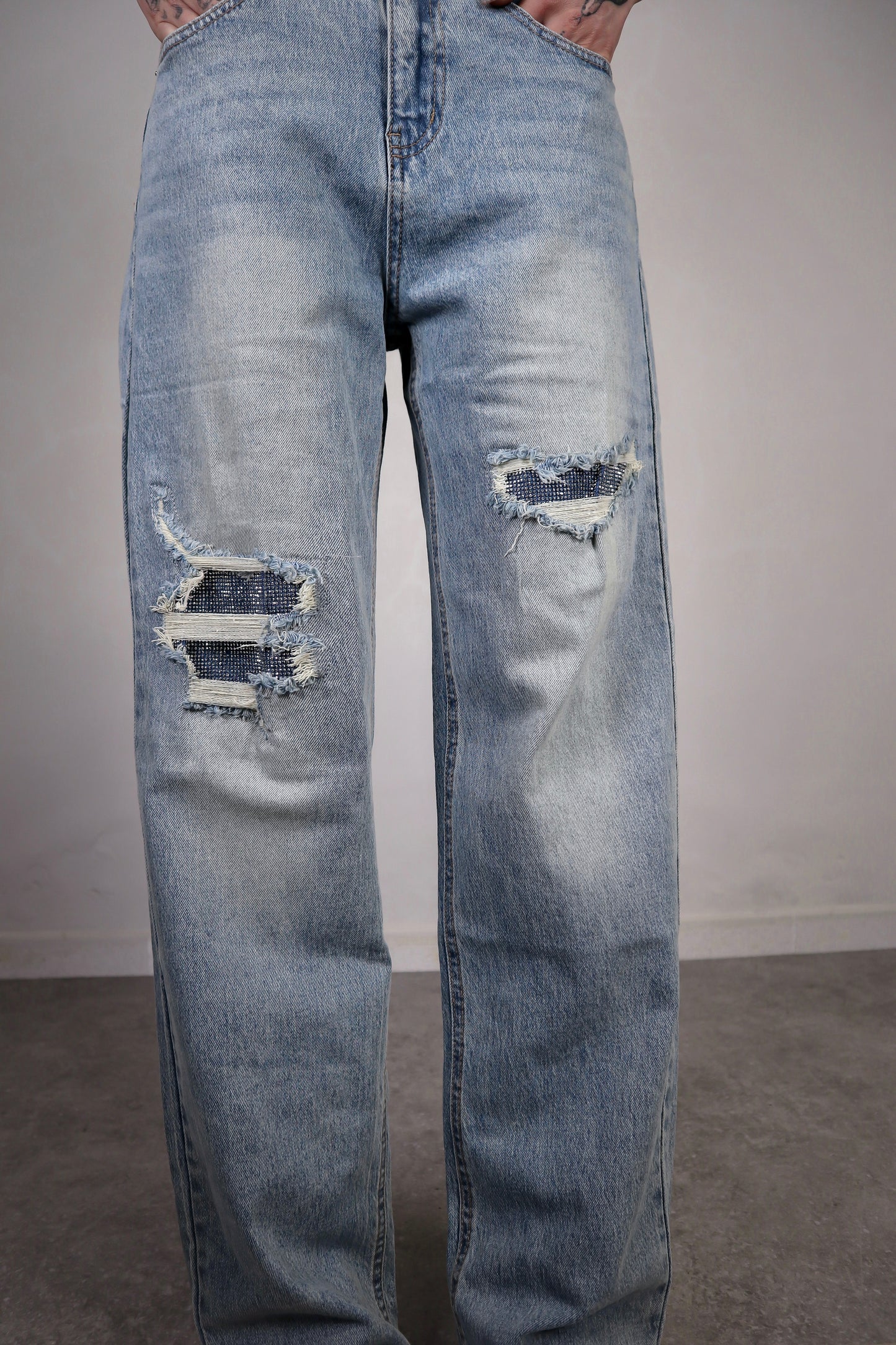 Jeans Ripped Strass