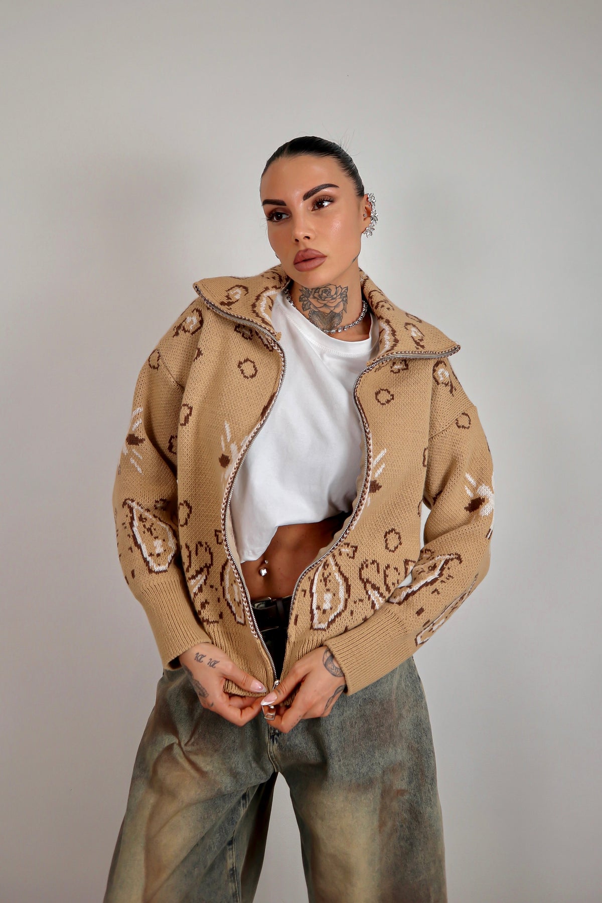 Cardigan Bandana - Beige
