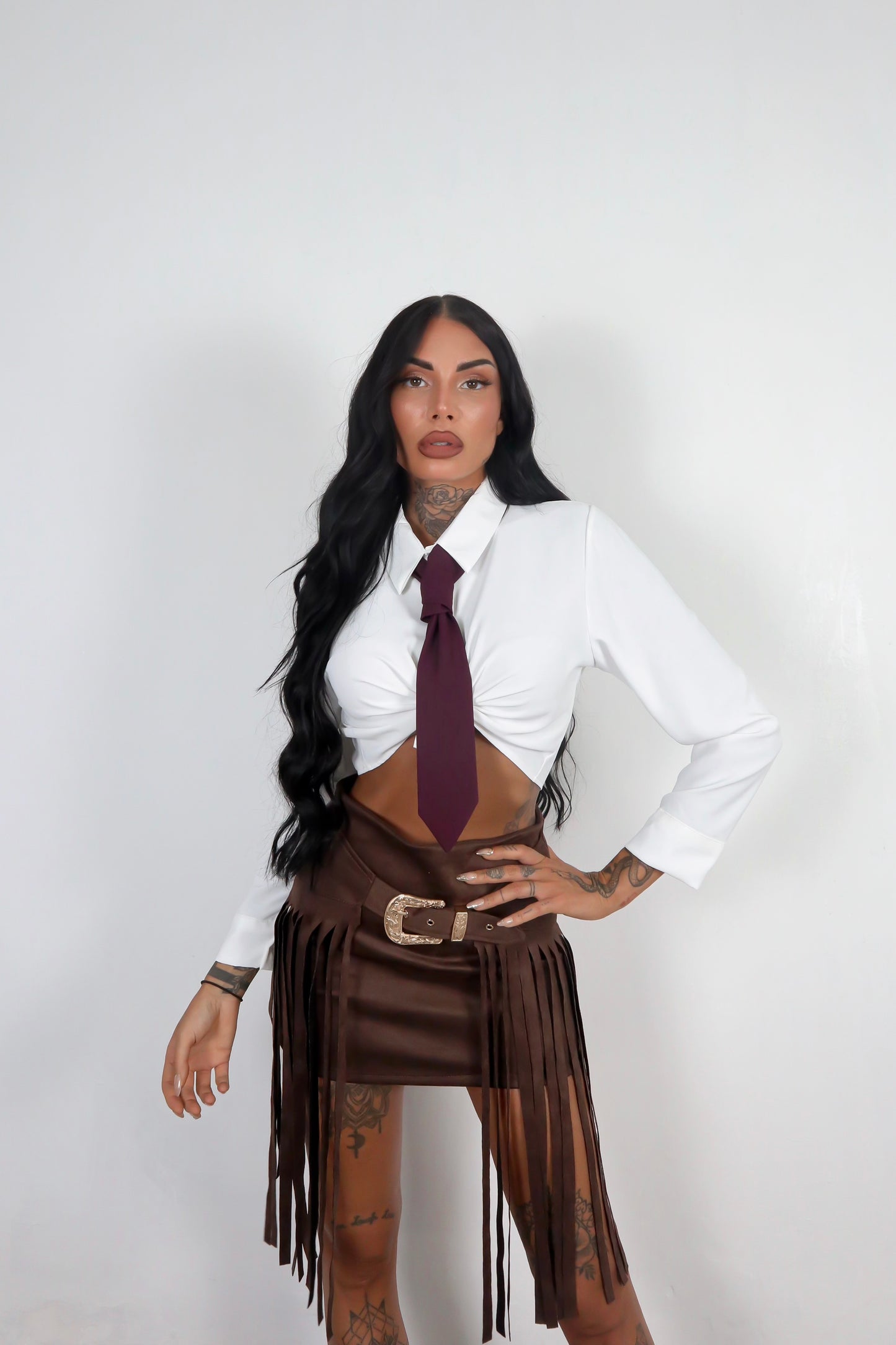 Camicia crop Cravatta