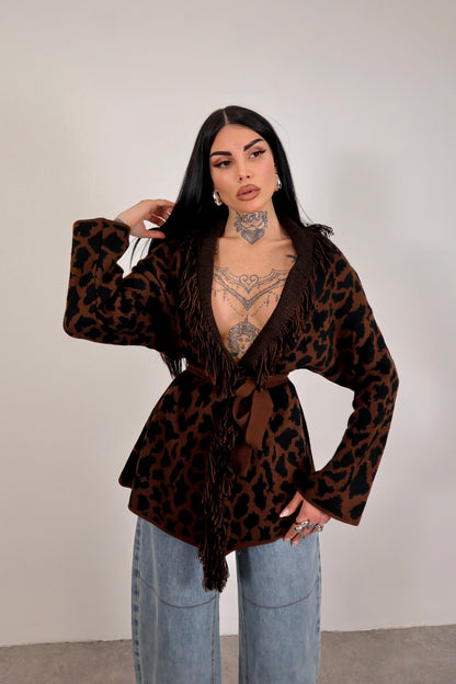 Cardigan Perù - Leopardato