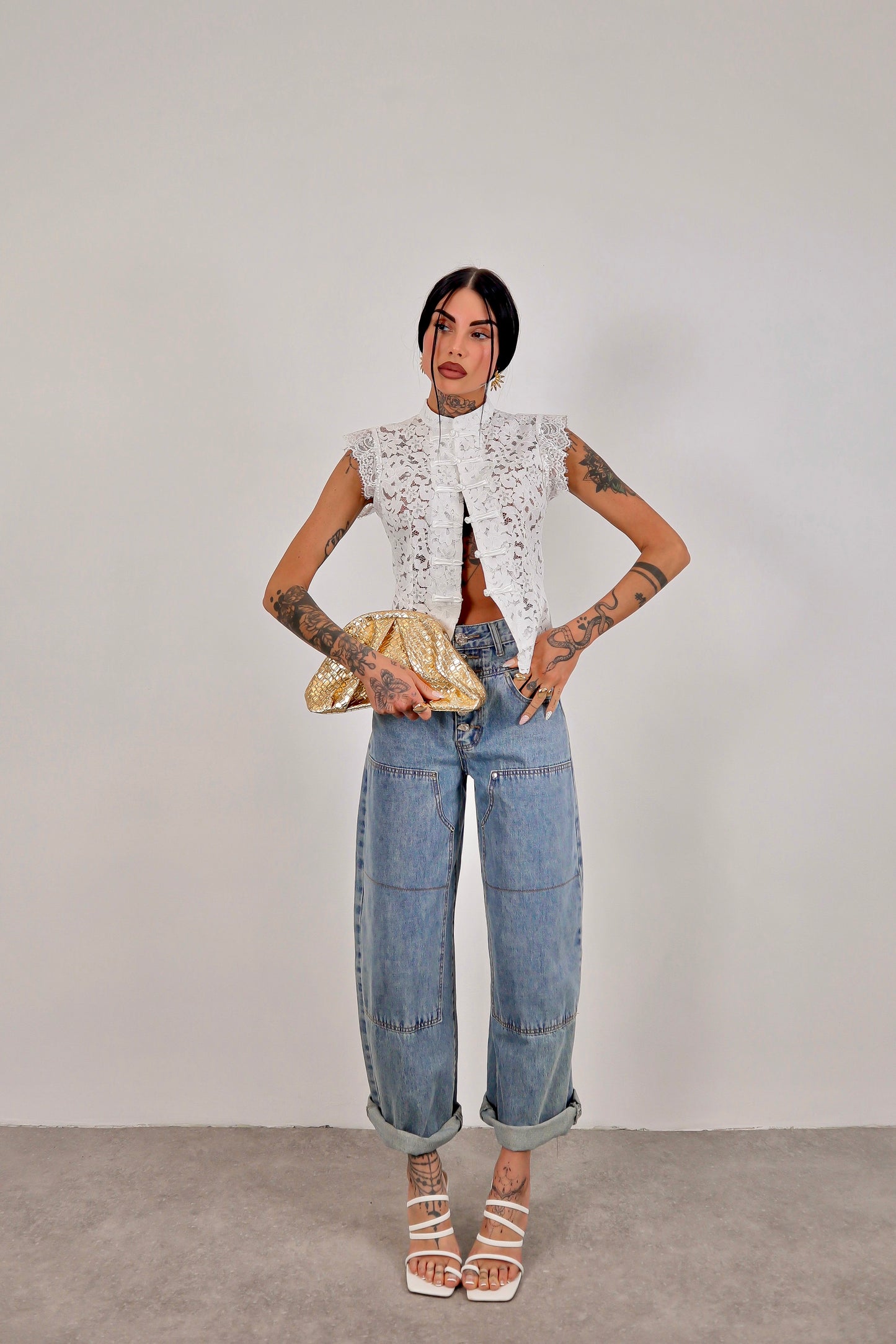 Camicia pizzo Japan - Bianco