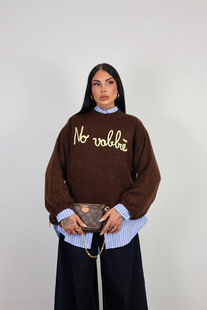Maglione “No vabbè” - Marrone